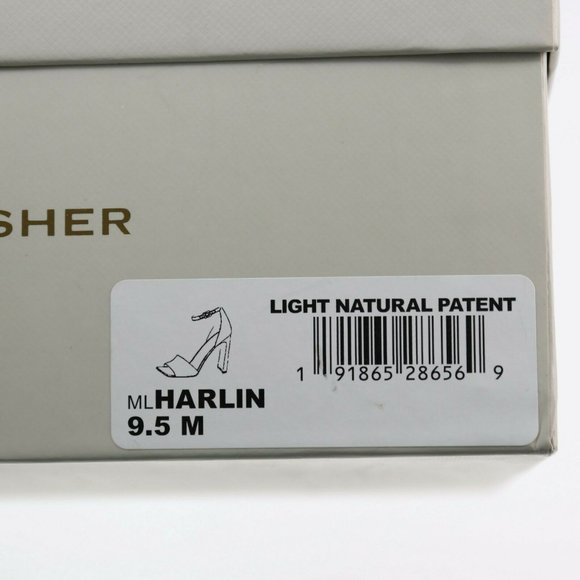 Marc Fisher Womens Harlin Sandals Beige Ankle Strap Peep Toe Block Heel 9.5 M - Picture 8 of 8